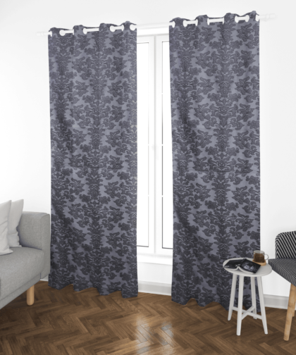 grey jacquard curtain