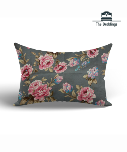 grey pink pillow cover