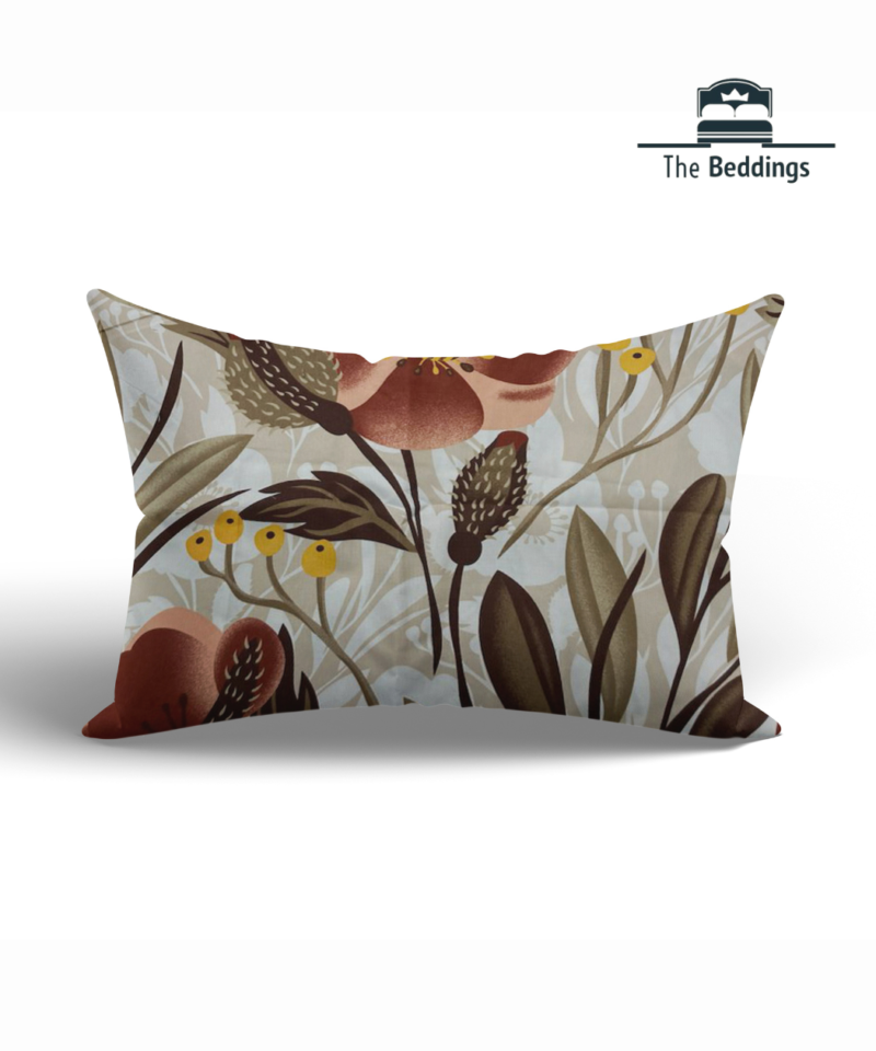 brown leaf pillow cover