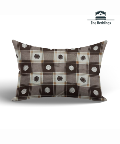 brown check pillow cover